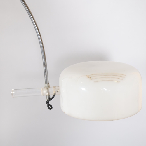 2 - A 1960s'/70s' chrome stem arc lamp by GEPO Amsterdam,  with acrylic shade and handle, makers stamp t... 