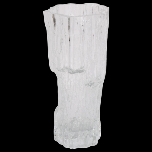 54 - TAPIO WIRKKLA for Iittala, a 1970s Avena pattern clear glass vase, signed to base Tapio Wirkkala 342... 