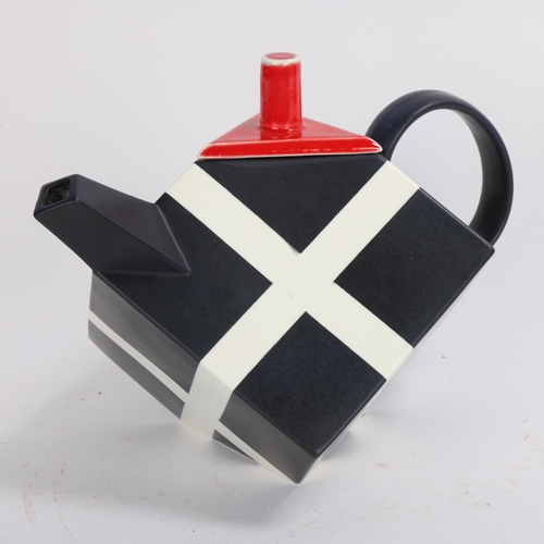 105 - ROLF SINNEMARK for Rorstrand, a porcelain cube teapot, model 403, signed to base, height 18cm, lengt... 