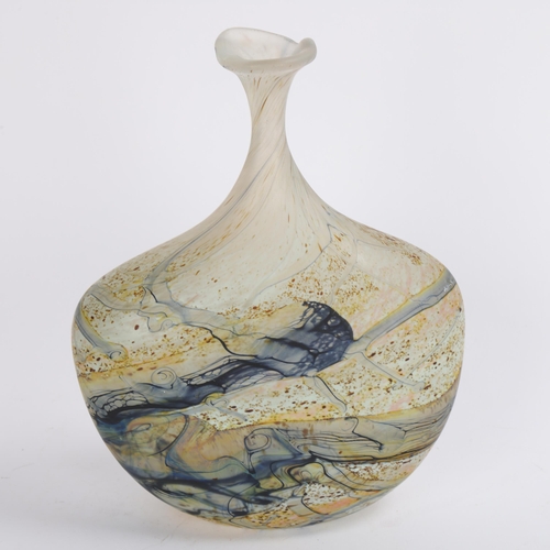 119 - PETER LAYTON (b.1937-), a studio glass vase, signed to base and dated 1990, height 19cm