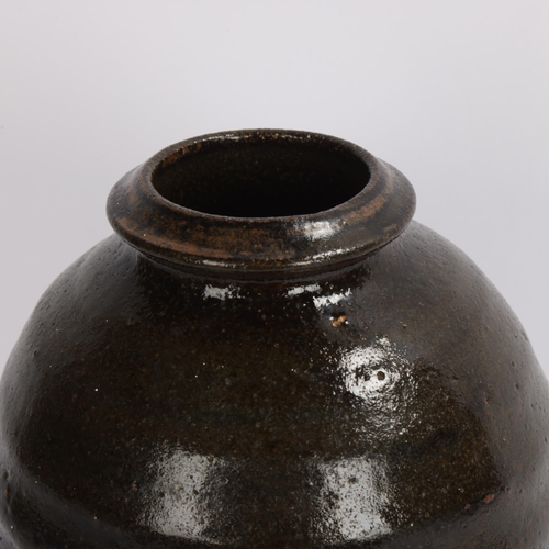 122 - A hand thrown studio pottery stoneware vase, makers mark 