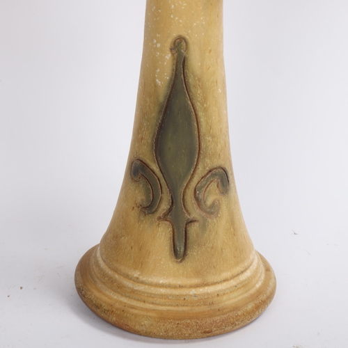 123 - ROGER GUERIN for Bouffioulx, Belgium, a ceramic chamberstick/lampbase, marked to base Guerin M28 B, ... 