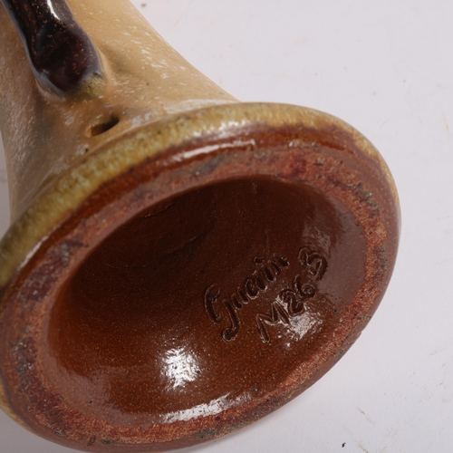 123 - ROGER GUERIN for Bouffioulx, Belgium, a ceramic chamberstick/lampbase, marked to base Guerin M28 B, ... 