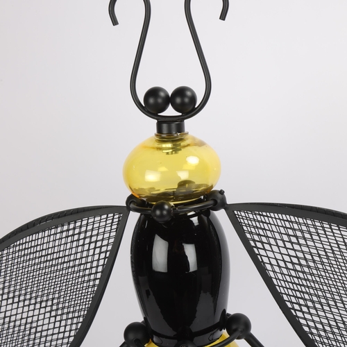 129 - VINCENT DARRE (b 1965 Paris), “Abeille”, a lamp in the form of a honey bee in painted glass and lacq... 