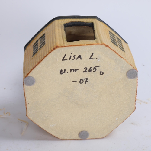 133 - LISA LARSON for Gustavsberg Studio, a limited edition octagonal stoneware nightlight candle burner a... 