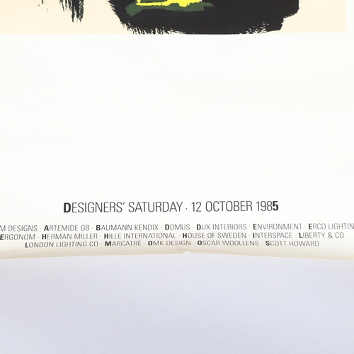 145 - ALLEN JONES, poster for Designer’s Saturday for 12 Oct 1985, 60 x 84cm