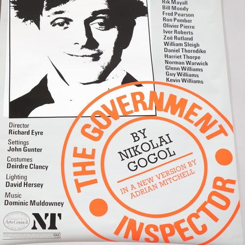 146 - 2 National Theatre posters, original, double crown,  The  Government Inspector  Gogol 1985, The Oliv... 