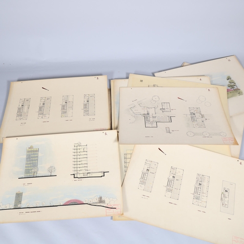 154 - A collection of architectural drawings circa 1950s'/60s', all stamped Northern Polytechnic London, a... 