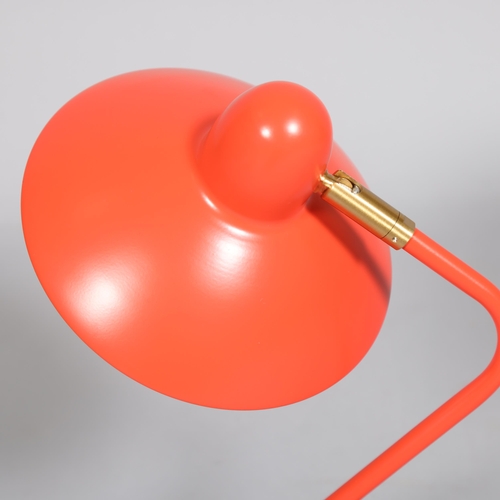 156 - Di Classe, an Arles mid-century style desk lamp by DOMEI ENDO with adjustable red shade, height 37cm