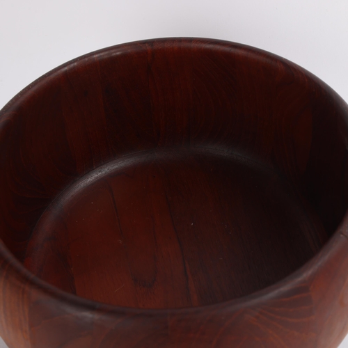 158 - A mid 20th century Danish teak fruit or salad bowl, stamped Denmark to base, diameter 25cm