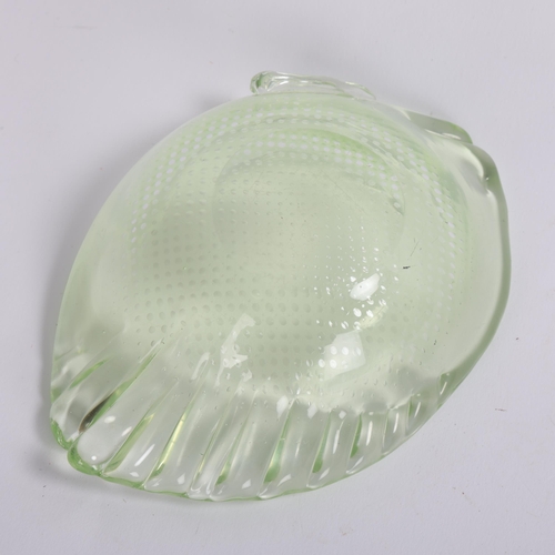 161 - TAPIO WIRKKALA (Finnish) for Iittala, a very rare “kala” (fish) dish in green glass blown into a “he... 