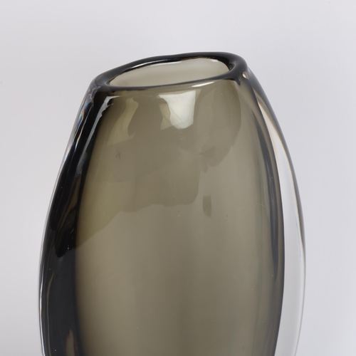 162 - NILS LANDBERG for Orrefors, a vase in seal grey, designed 1956, signed Orrefors N 3538/718, height 2... 