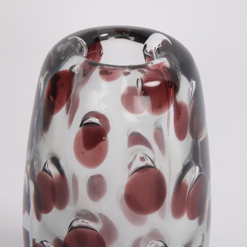 167 - SAARA HOPEA (Finnish) for Nuutajarvi Notsjo, an early ‘Pantteri’ art glass vase with leopard spots. ... 