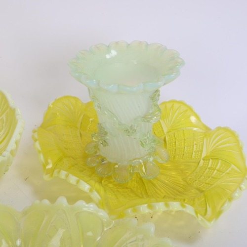 179 - Collection of yellow cut vaseline glass circa 1920s (8)