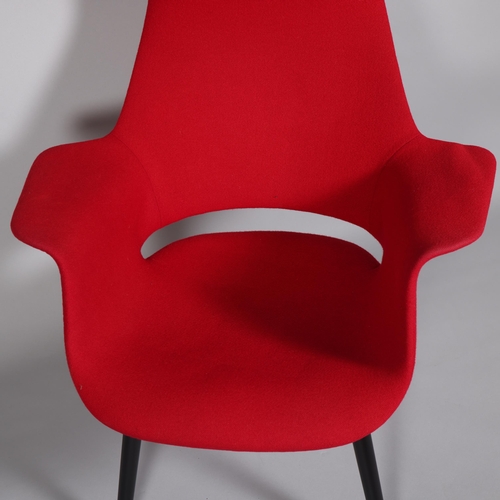 79 - CHARLES EAMES and EERO SAARINEN for Vitra, an organic high back chair, wool fabric over ply shell wi... 