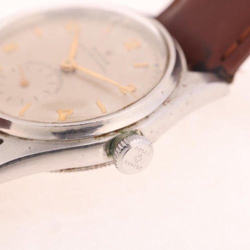 1002 - ROLEX - a Vintage stainless steel Oyster Royal mechanical wristwatch, ref. 4444, circa 1961, silvere... 