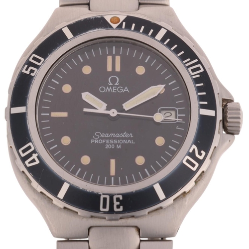 1009 - OMEGA - a stainless steel Seamaster Professional 200M 'Pre-Bond' quartz calendar bracelet watch, ref... 