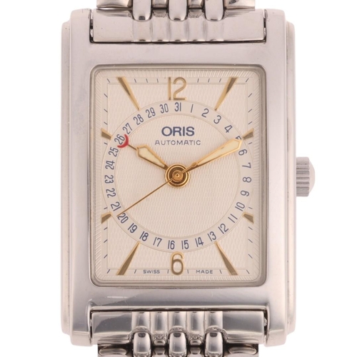 1011 - ORIS - a stainless steel Pointer Date Rectangular automatic calendar bracelet watch, ref. B7460, cir... 