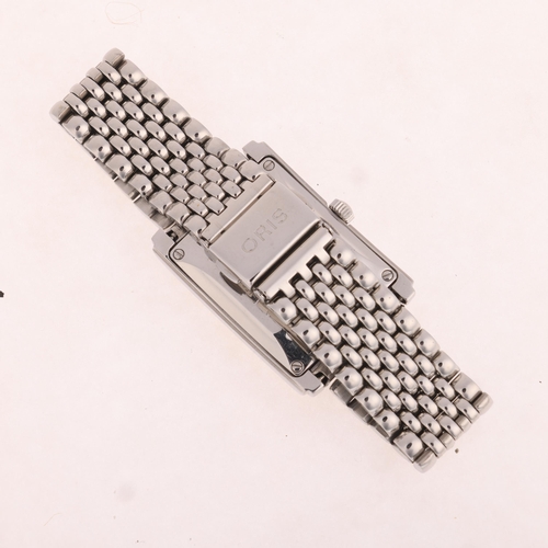 1011 - ORIS - a stainless steel Pointer Date Rectangular automatic calendar bracelet watch, ref. B7460, cir... 