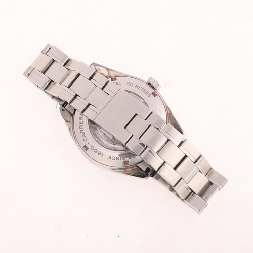 1013 - TAG HEUER - a stainless steel Carrera Twin-Time automatic calendar bracelet watch, ref. WV2115-0, bl... 