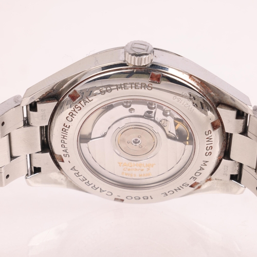 1013 - TAG HEUER - a stainless steel Carrera Twin-Time automatic calendar bracelet watch, ref. WV2115-0, bl... 