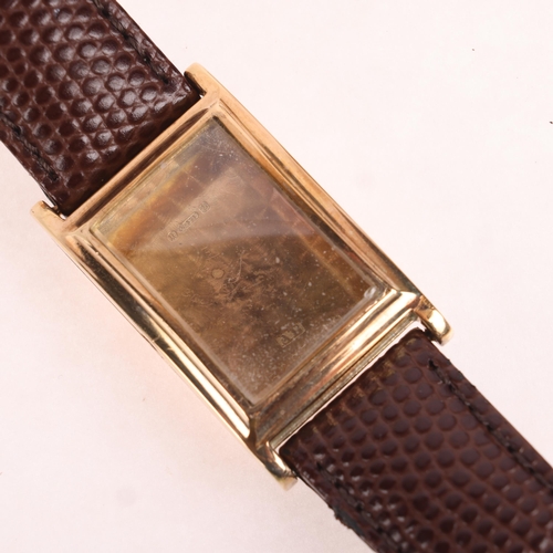 1014 - LONGINES - an Art Deco 9ct gold mechanical wristwatch, circa 1930s, silvered dial with black Roman n... 