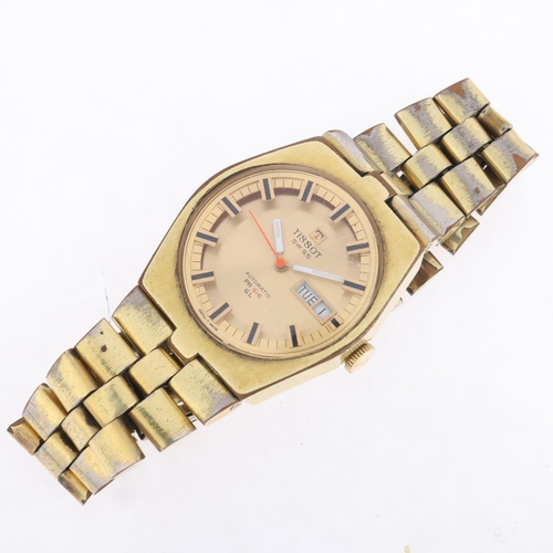 1020 - TISSOT - a gold plated stainless steel PR516 automatic calendar bracelet watch, ref. 46672-2X, circa... 