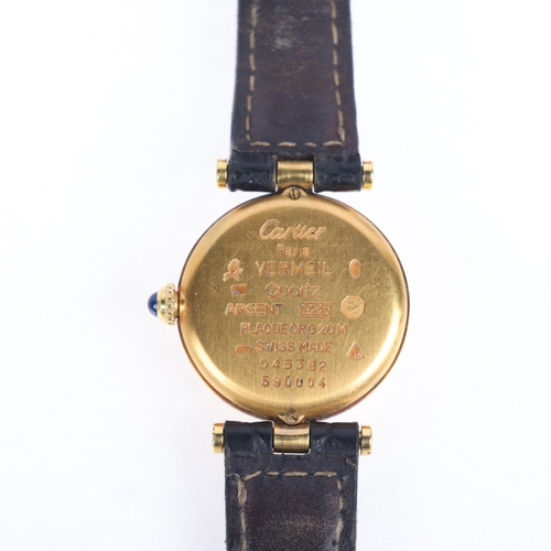 1030 - MUST DE CARTIER - a lady's vermeil sterling silver Vendome quartz wristwatch, ref. 590004, circa 199... 