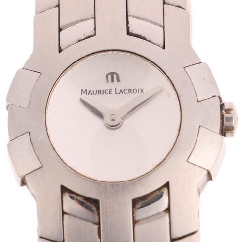 1034 - MAURICE LACROIX - a lady's stainless steel Intuition quartz bracelet watch, ref. 59858, silvered dia... 