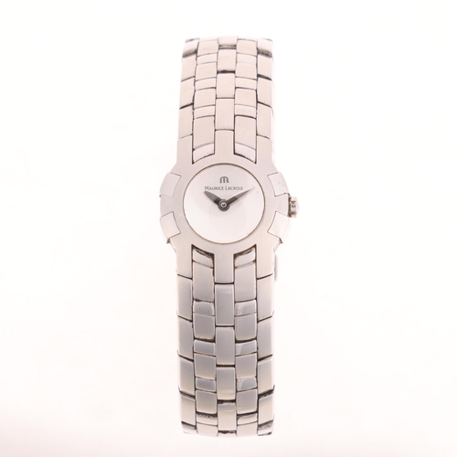 1034 - MAURICE LACROIX - a lady's stainless steel Intuition quartz bracelet watch, ref. 59858, silvered dia... 