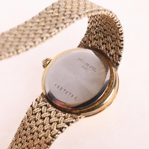 1037 - LONGINES - a lady's gold plated stainless steel quartz bracelet watch, ref. 717 4360, circa 1980s, c... 