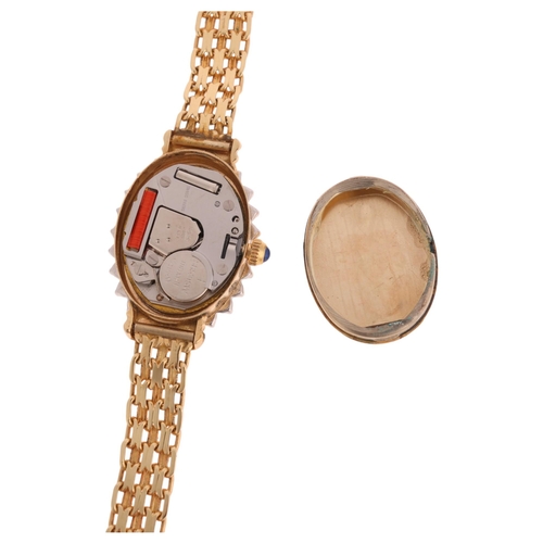 1038 - LUCIEN PICCARD - a lady's 14ct gold diamond quartz bracelet watch, ref. 23018, mother-of-pearl dial ... 