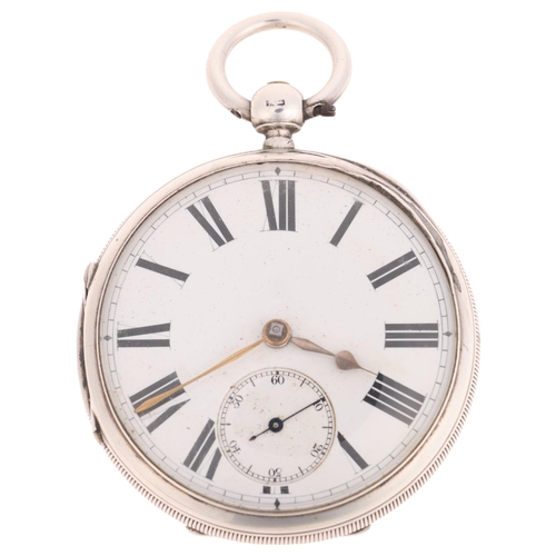 1043 - A late 19th century silver open-face key-wind pocket watch, by John Wilson of Newcastle, white ename... 