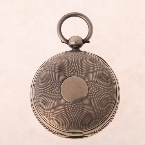 1044 - An early 19th century silver open-face keyless pocket watch, by C Buckingham of Rotherham, silvered ... 