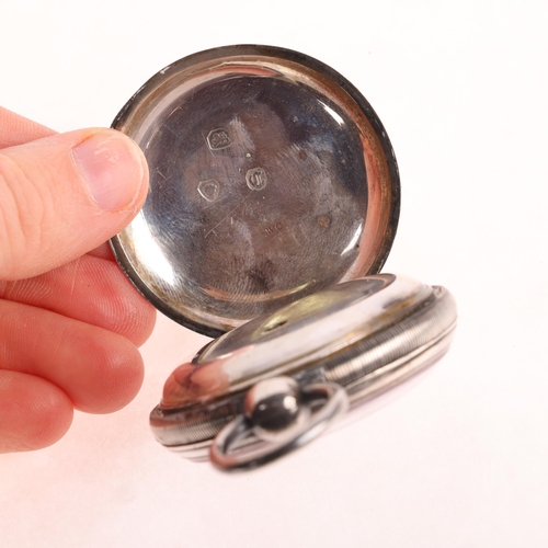 1044 - An early 19th century silver open-face keyless pocket watch, by C Buckingham of Rotherham, silvered ... 