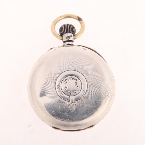 1049 - SIR JOHN BENNETT - a late 19th century silver open-face keyless pocket watch, white enamel dial with... 