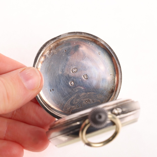 1049 - SIR JOHN BENNETT - a late 19th century silver open-face keyless pocket watch, white enamel dial with... 