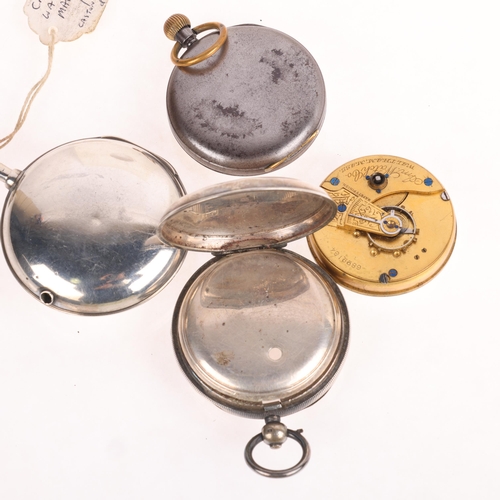 1053 - 3 pocket watches, including silver pair-cased example by John Costen of Kirkham, retailed by Ralph S... 