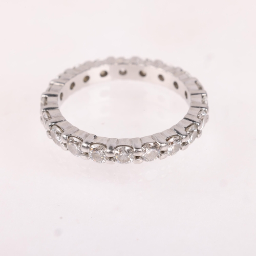 1152 - A platinum diamond full eternity ring, maker EJ, London 2014, set with modern round brilliant-cut di... 