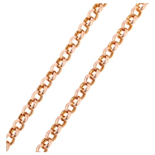 1169 - A 9ct rose gold belcher link chain necklace, 40cm, 9g