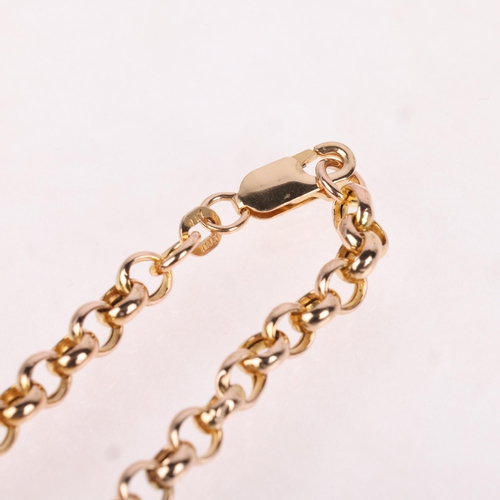 1169 - A 9ct rose gold belcher link chain necklace, 40cm, 9g