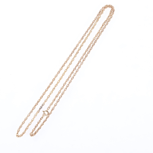 1200 - A 9ct gold Prince of Wales link chain necklace, 72cm, 10.5g