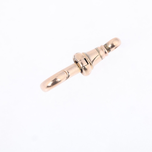 1208 - An Antique 9ct gold dog clip, 23.3mm, 2.2g