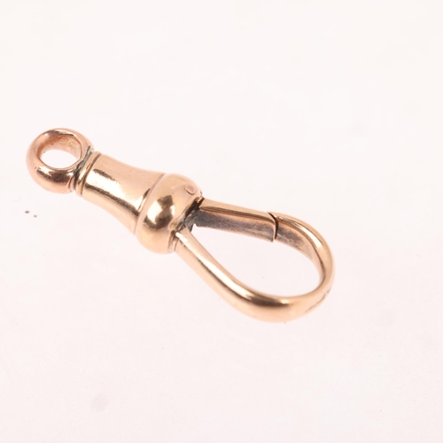 1209 - An Antique 9ct gold dog clip, 22.4mm, 1.6g