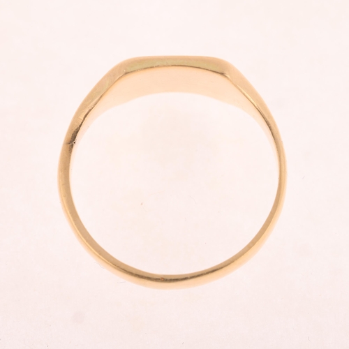 1241 - A 14ct gold signet ring, unmarked mount tests as 14ct, setting height 4mm, size P, 5.3g