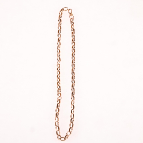 1246 - A 9ct gold fancy link chain necklace, 40cm, 10.8g