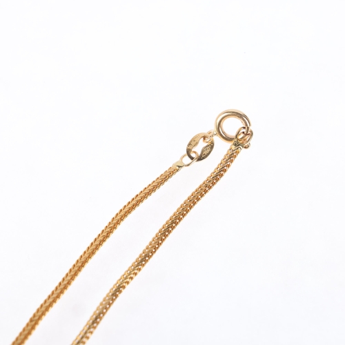 1289 - A Continental 18ct gold foxtail link chain necklace, 46cm, 5.5g