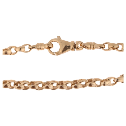 1316 - An Italian 9ct gold tulip link chain bracelet, 18.5cm, 10.8g