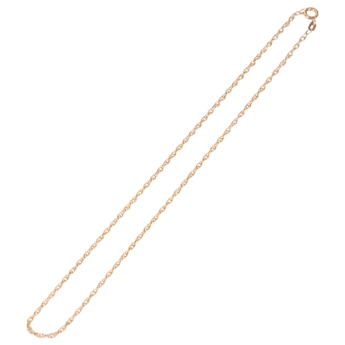 1319 - A 9ct gold Prince of Wales link chain necklace, 38cm, 4.7g