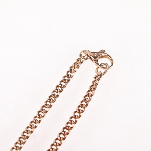 1323 - A 9ct rose gold solid curb link chain necklace, 46cm, 14.4g